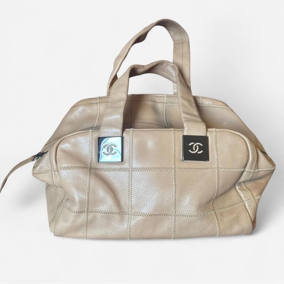 CHANEL Cambon Vintage Tan Bag with Leather Trim - Picture 1 of 6